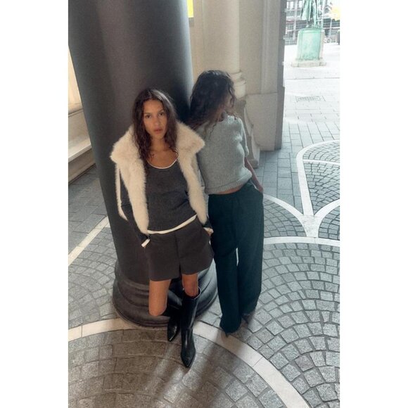 ZARA FAUX FUR VEST - Picture 1 of 8